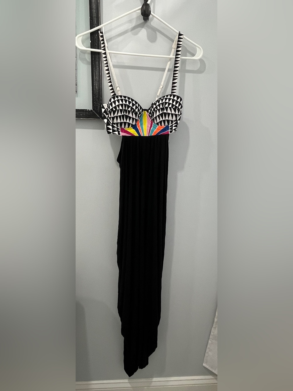 Mara Hoffman Black Strapless Maxi with Colorful Chevron Waist - Picture 4 of 11